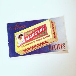 1949 New Margene Recipes Cook Book, Foil Endpapers, Canadian Cookbook